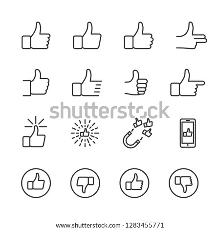 Vector set of like line icons.
