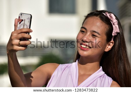 Pretty Filipina Woman Selfie