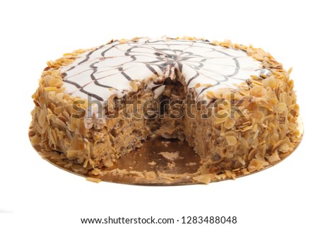 nut cake isolated on white background