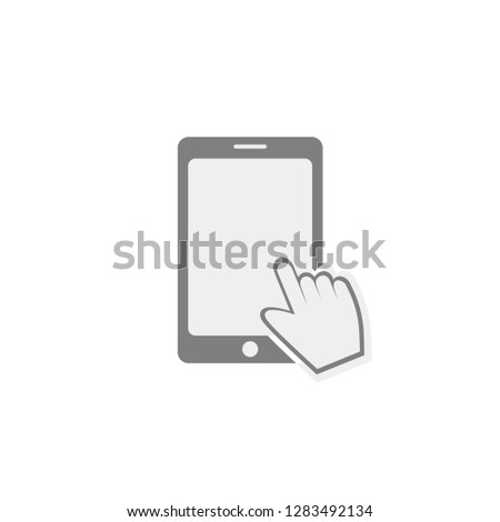 Smartphone with hand cursor icon