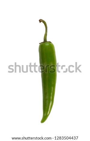 Green chili pepper isolated on a white background Royalty-Free Stock Photo #1283504437