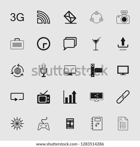 vector communication icons set - phone wireless network sign symbols, computer illustrations. web icons