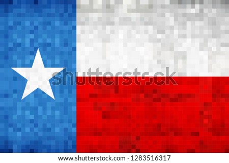Abstract grunge mosaic flag of Texas - illustration
