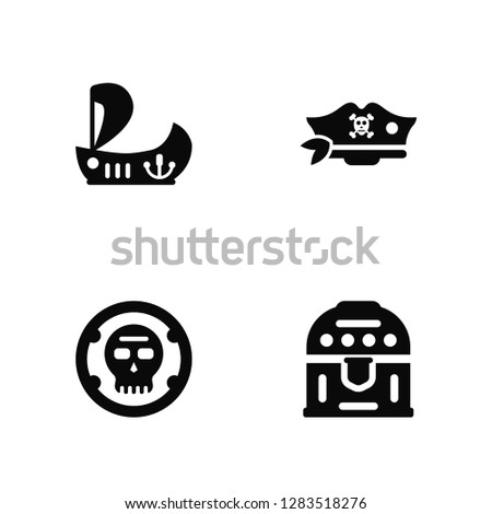 Vector Illustration Of 4 Icons. Editable Pack Ship, Coin, Hat, undefined.