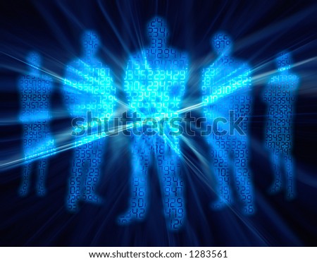 Binary digit of people. Royalty-Free Stock Photo #1283561