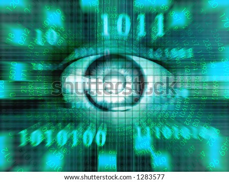 The eye that represents the vision of the information. Royalty-Free Stock Photo #1283577