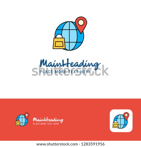 Creative Internet Logo Design. Flat color Logo place for Tagline. Vector Illustration