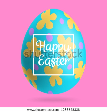 happy easter greeting card with decorative egg
