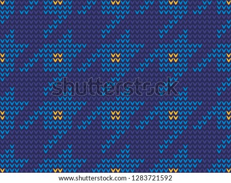 Hounds tooth pied de poule motif. Ethnic ornamental knitted pattern in turquoise, light yellow, blue colours. Allover vector design for fabric, textile, menswear, socks, scarfs, knitwear accessories
