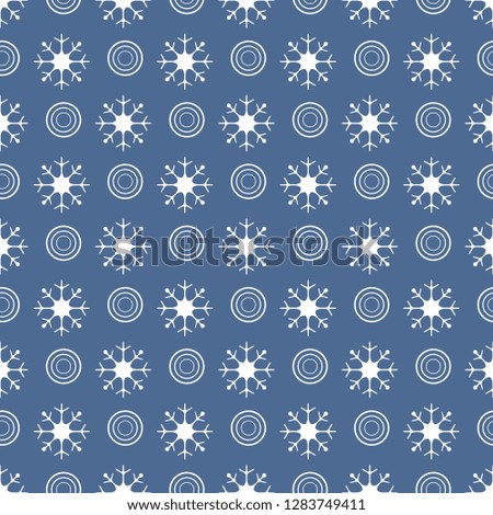 Winter seamless pattern with  snowflakes and circles. Design for banner, poster or print.