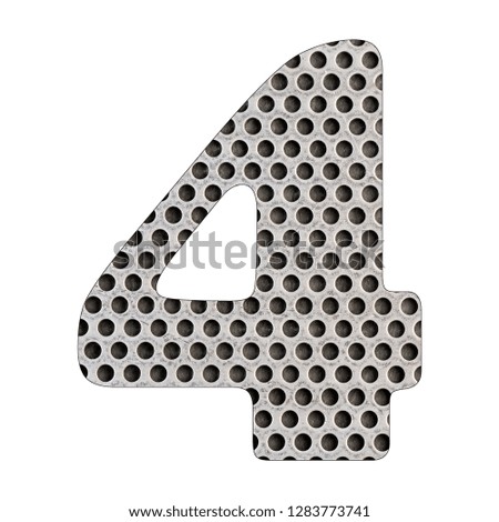 Number 4 - Perforated stainless steel sheet.