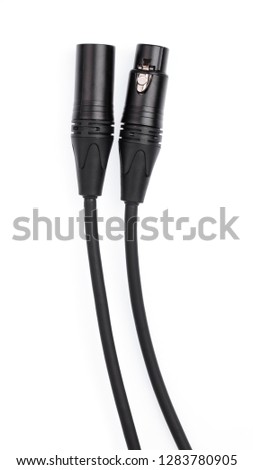 Connector for audio equipment isolated on white background.