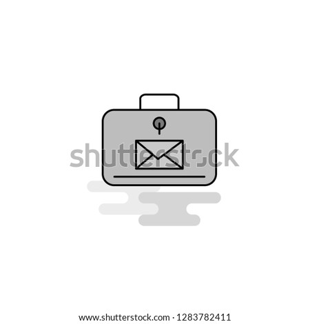 Message briefcase Web Icon. Flat Line Filled Gray Icon Vector