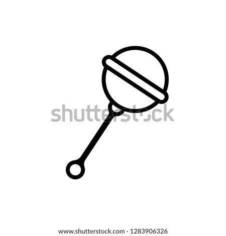 Baby rattle outline icon. Clipart image isolated on white background