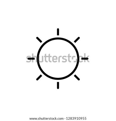Sun outline icon. Clipart image isolated on white background