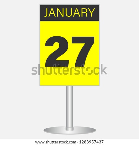 Totem signboard daily calendar information January 27