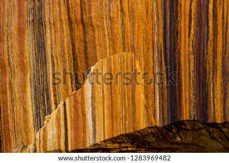 Usa, Michigan. Mineral seep wall detail along shore of Lake Superior, Pictured Rocks National Lakeshore.
