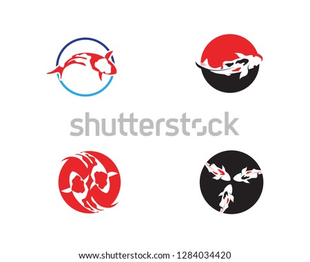 Koi fish logo vector animals