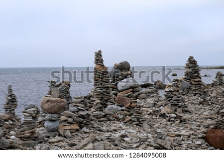 Saaremaa stone beach. Estonia. Rock meditation