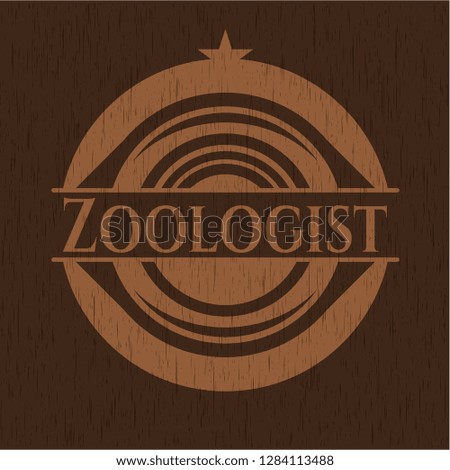 Zoologist wooden emblem. Vintage.