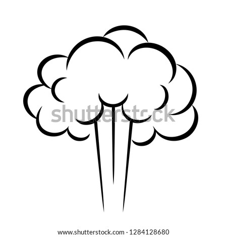 Steam puff vector icon illustration isolated on white background Royalty-Free Stock Photo #1284128680