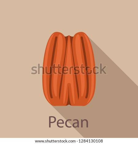 Pecan icon. Flat illustration of pecan vector icon for web design