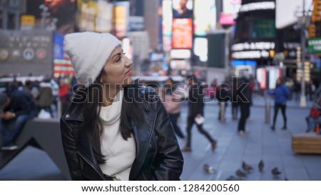 Young Turkish girl on a vacation trip to New York