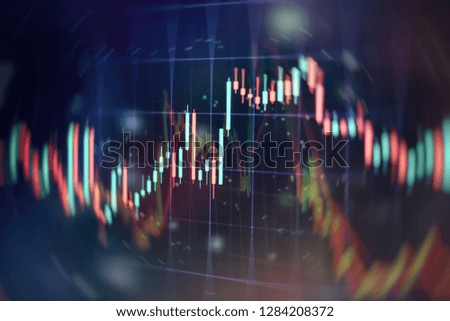 Stock market graph on led screen. Finance and investment concept. Selective focus.