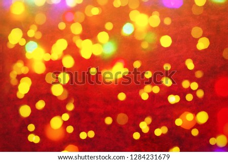 Old red velvet and color light effect, holiday background