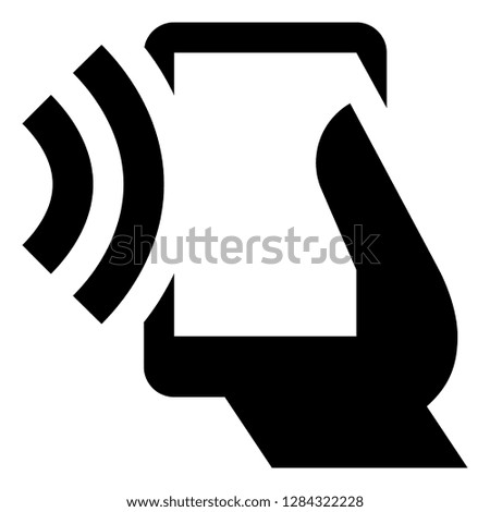 Hand Phone Signal In Vector Icon