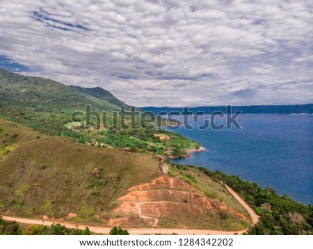 Aerial view of a summer day at Ilha Bela, Brazil. Shots taken with a drone
