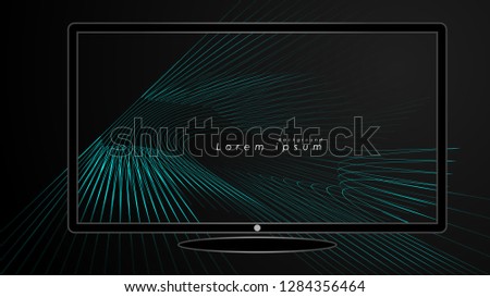 Abstract background of wavy futuristic blue lines. The blue line forms the background of the abstract vector