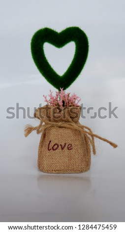 Valentines day concept with love sign on white background