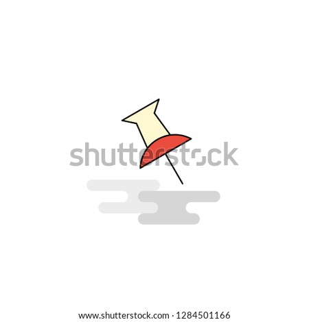 Flat Paper pin Icon. Vector