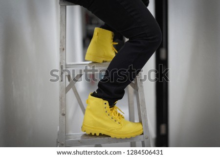 Women with ladder sneakers                         