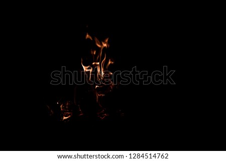 fire flames in a natural fireplace