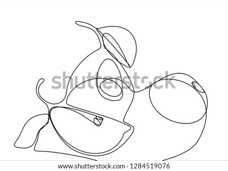 Pears. Continuous line