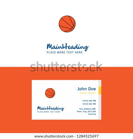 Flat Basketball Logo and Visiting Card Template. Busienss Concept Logo Design