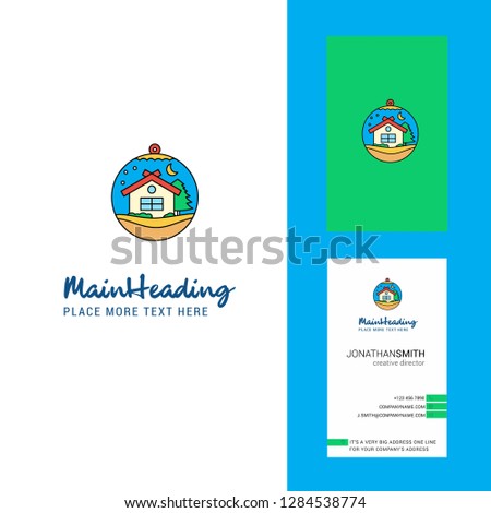 Christmas globe  Creative Logo and business card. vertical Design Vector