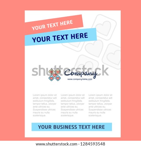 Hearts blocks Title Page Design for Company profile ,annual report, presentations, leaflet, Brochure Vector Background