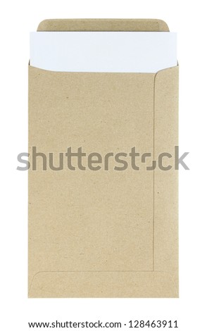 open envelope isolated on white background with clipping path