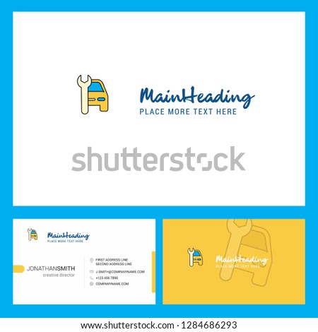 Car garage  Logo design with Tagline & Front and Back Busienss Card Template. Vector Creative Design