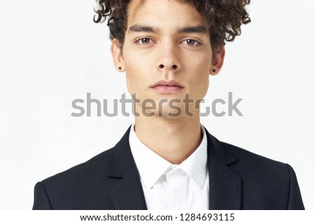 man catkins ears curly hair                  