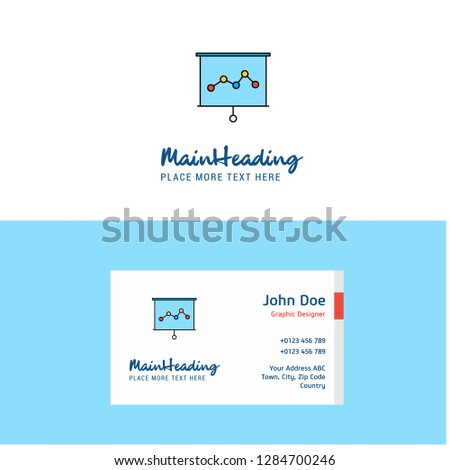 Flat Graph chart  Logo and Visiting Card Template. Busienss Concept Logo Design