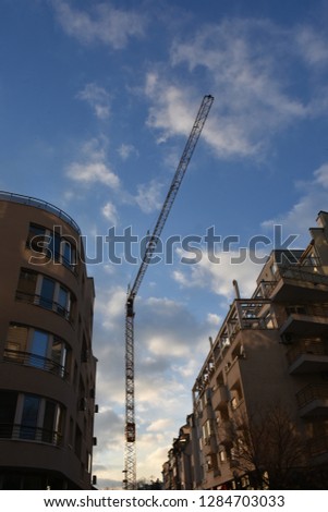 crane against the sky