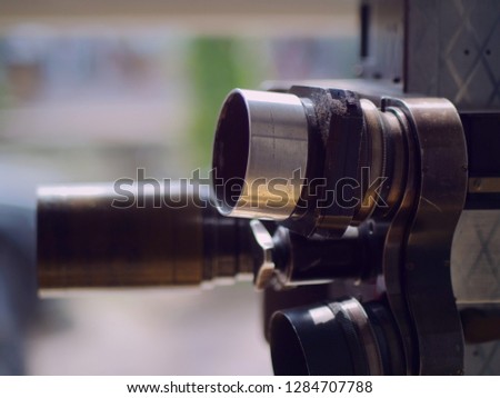 Antique Vintage Photo Camera with Bokeh background