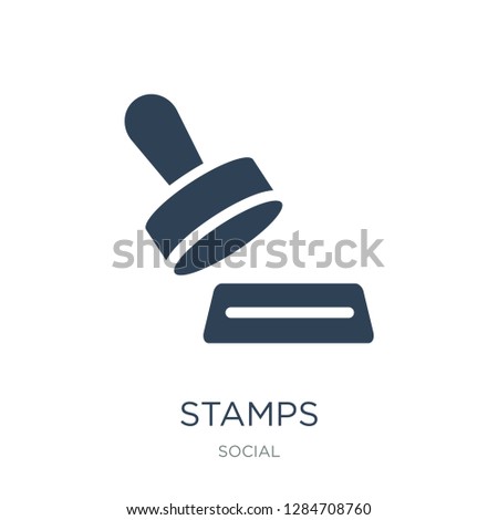 stamps icon vector on white background, stamps trendy filled icons from Social collection, stamps vector illustration