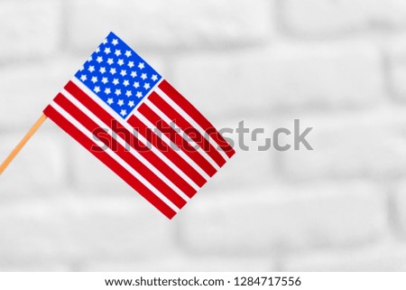United States of American flag isolated on white background