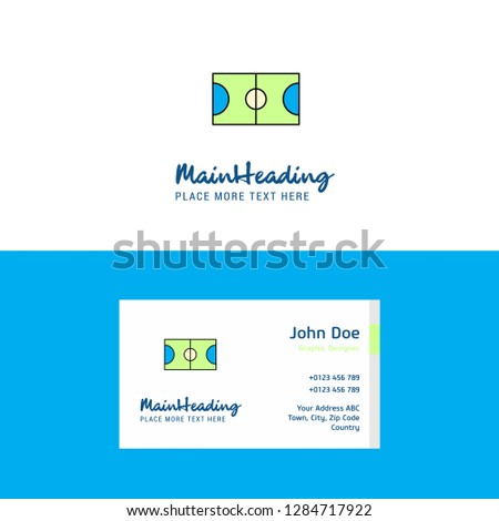 Flat Football ground  Logo and Visiting Card Template. Busienss Concept Logo Design