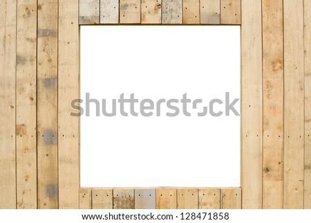 Free space for text in the wall of wooden planks.
